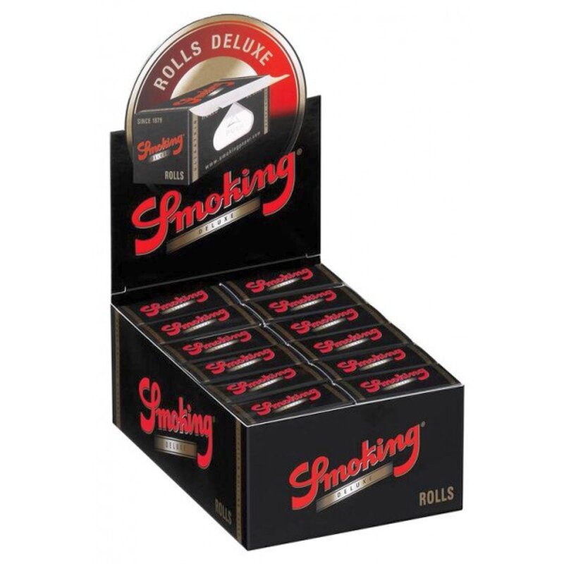 Smoking Rolls De Luxe schwarz Zigarettenpapier Endlosrolle 24 x 4 m