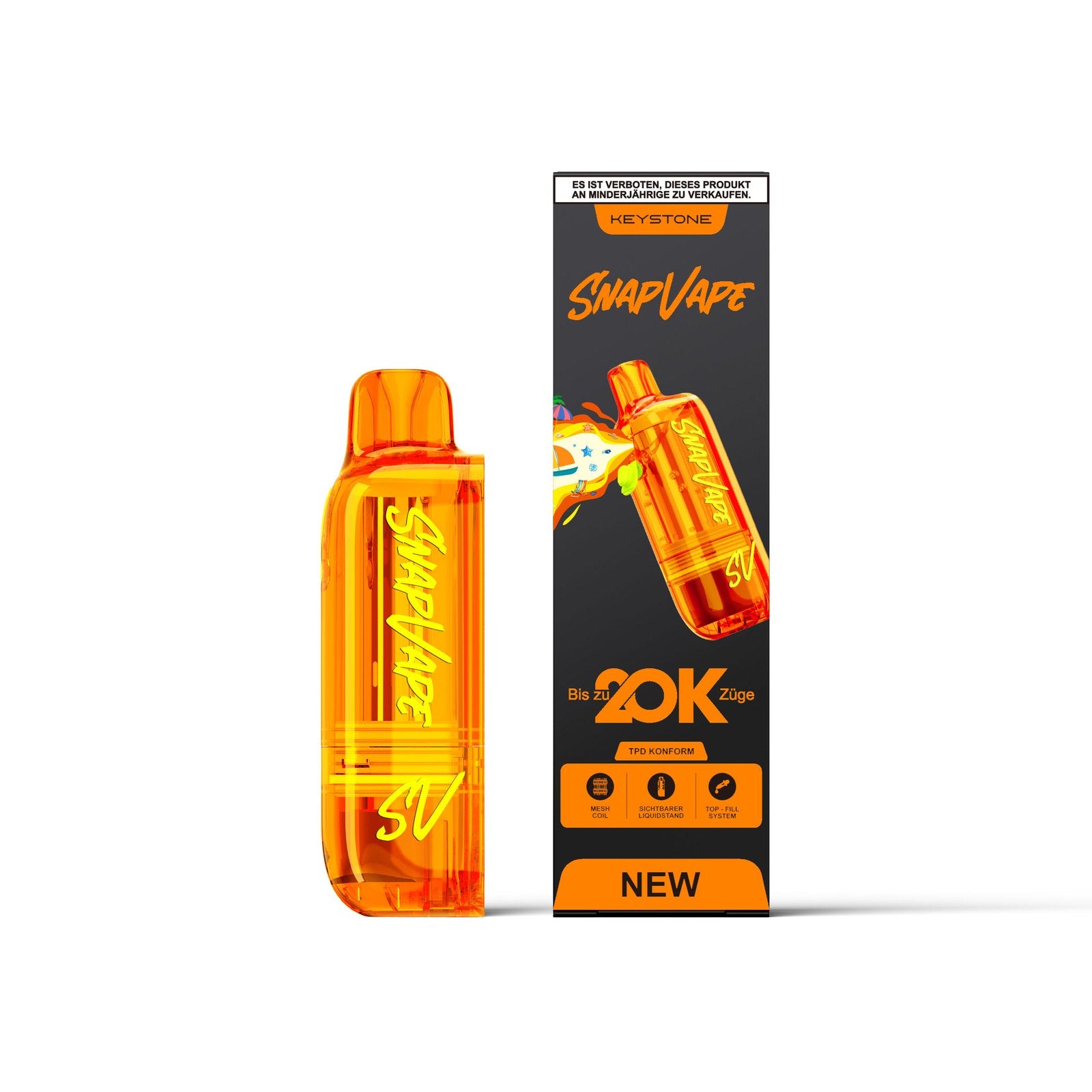 SnapVape Cartridge – nachfüllbarer Leerpod mit sichtbarem Liquidstand neben der Verpackung