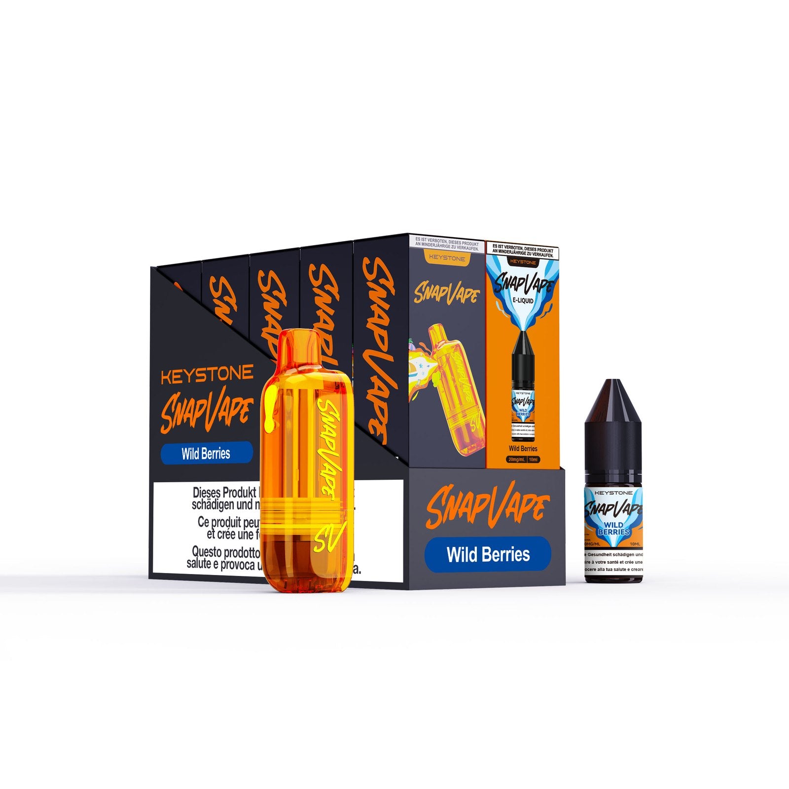 SnapVape Refill-Set Wild Berries: Cartridge und E-Liquid 10 ml mit Verpackung