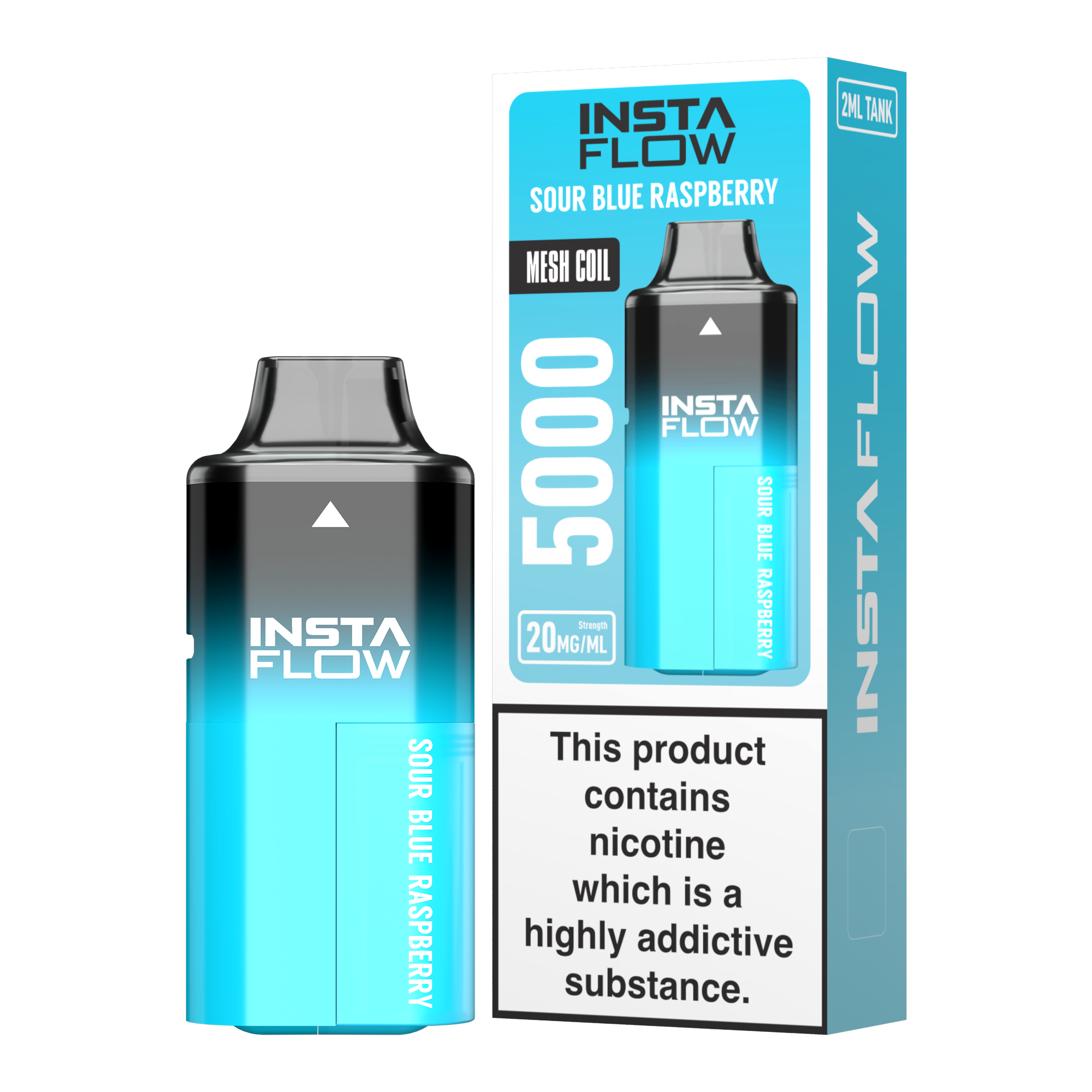 Instaflow 5000 - Sour Blue Raspberry – 20mg Nikotinsalz, 5000 Züge