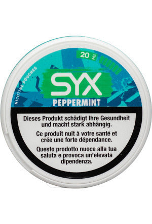 Dose SYX Peppermint 20mg – tabakfreie Nikotinbeutel, 20 Beutel