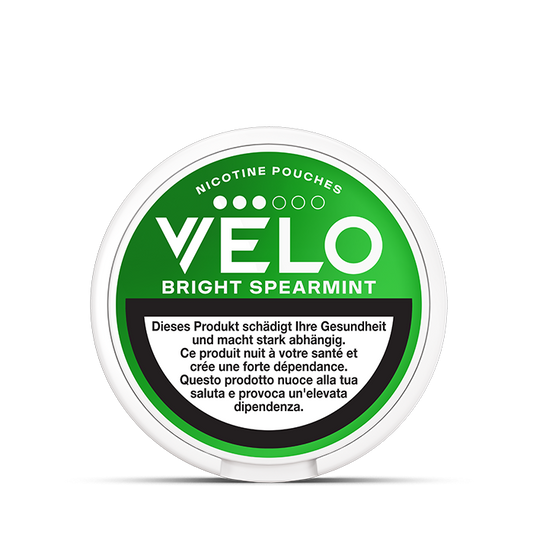 VELO Bright Spearmint Mini 7.9 mg – 16 Beutel – VELO Dose Vorderansicht