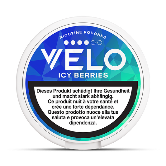 VELO Icy Berries 10.9 mg – 23 Beutel – VELO Dose Vorderansicht