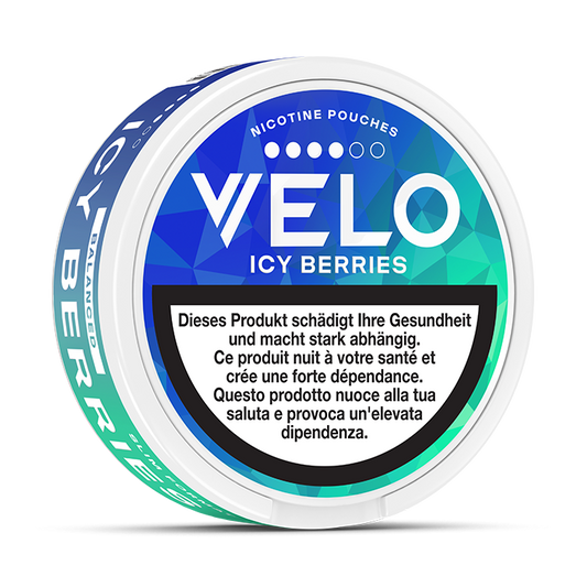 VELO Icy Berries 10.9 mg – 23 Beutel – VELO Dose Seitenansicht