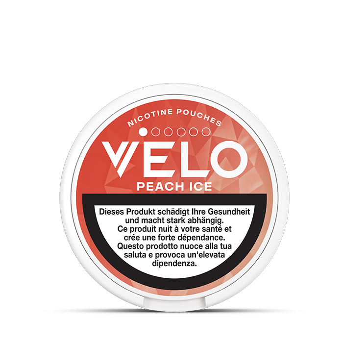 VELO Peach Ice Mini 4 mg – 16 Beutel – VELO Dose Vorderansicht