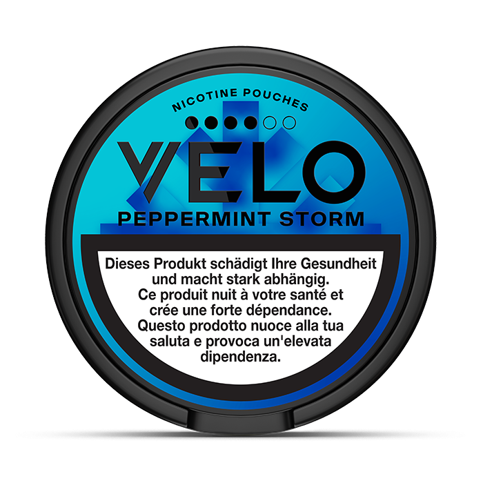 VELO Peppermint Storm 10.9 mg – 24 Beutel – VELO Dose Vorderansicht
