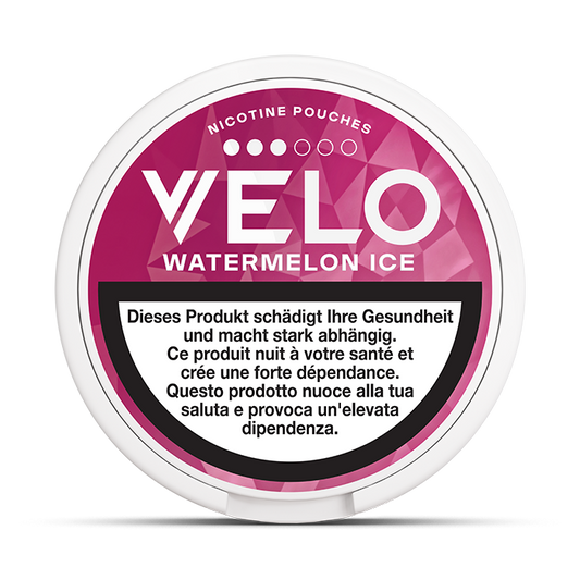 VELO Watermelon Ice 10.9 mg – 23 Beutel – VELO Dose Vorderansicht